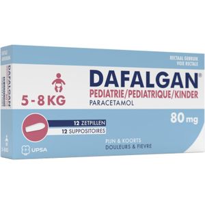 Dafalgan Pediatrie 80mg Zetpillen 12 stuks