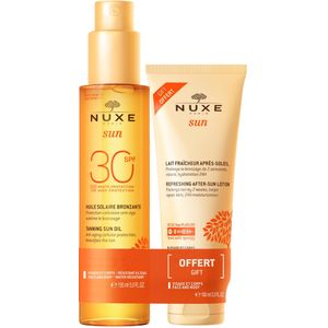 Nuxe Sun Huile Solaire bronzante SPF30 + Verfrissende aftersunmelk Pakket 150+100ml