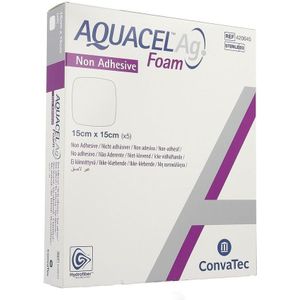 Aquacel Ag Foam non-adhesive 15x15cm 5 stuks