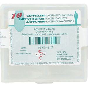 Fagron Glycerine Zetpillen voor Volwassenen Zetpillen 10 stuks