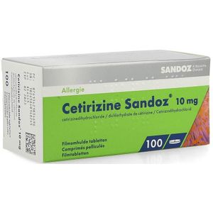 Cetirizine Sandoz 10mg Tabletten 100 stuks
