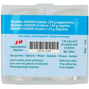 Fagron Glycerine Zetpillen voor Kinderen Zetpillen 10 stuks