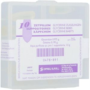 ACA Glycerine zetpil voor baby's Zetpillen 10 stuks