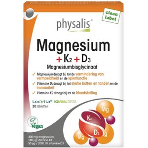 Physalis Magnesium + K2 + D3 Tabletten 30 stuks