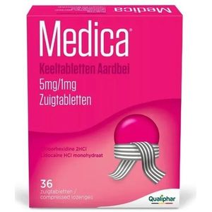 Medica Keeltabletten Aardbei Zuigtabletten 36 stuks