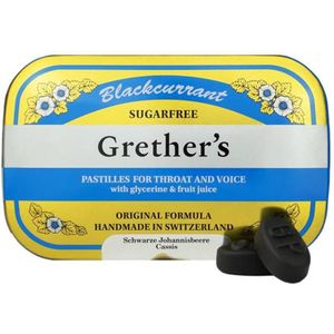 Grether's Pastilles Blackcurrant suikervrij Zuigtabletten 110g