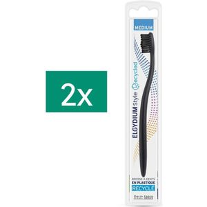 Elgydium Classic Recycled medium tandenborstel Promo 2 stuks