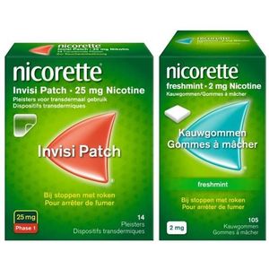 Nicorette Combi-therapy Patch 25mg + Gum 2mg Pakket 1 stuks