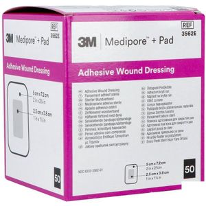Medipore - Wondverband - 5x7,2 cm - 50 Stuks - Steriel - Elastisch Zelfklevend