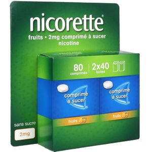 Nicorette® Fruit 2mg bij stoppen met roken Zuigtabletten 2x40 stuks