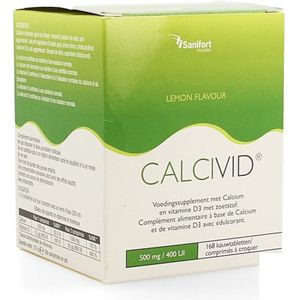 Calcivid Chew 500mg/400IE lemon Kauwtabletten 168 stuks