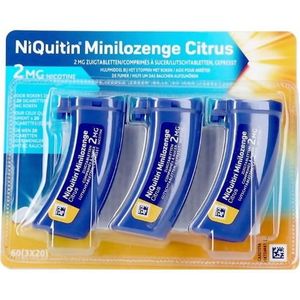 Niquitin MiniLozenge Citrus 2mg Zuigtabletten 60 stuks