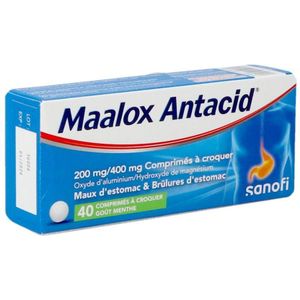 Maalox Antacid 200/400 munt Kauwtabletten 40 stuks