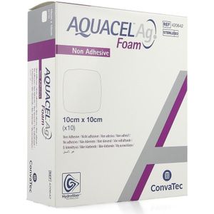 Aquacel Ag Foam non-adhesive 10x10cm 10 stuks