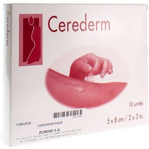 Cerederm Littekenpleister silicone 5cmX8cm Silicoon pleister 10 stuks