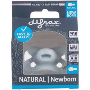 Difrax fopspeen Natural Newborn uni blauw 1 stuks