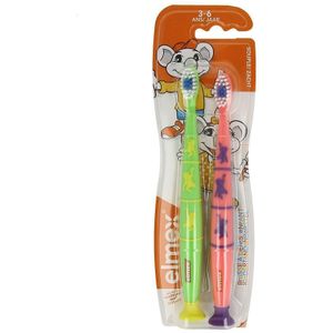 Elmex Kinder tandenborstel 3-6j 2 stuks