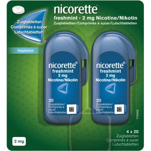 Nicorette® Freshmint 2mg bij stoppen met roken Zuigtabletten 4x20 stuks
