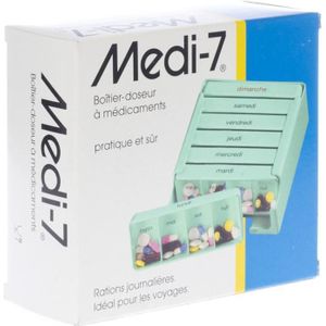 Medi-7 - Pillendoos - Week 1 - 12 x 11 x 5 cm - Nederlands/Frans