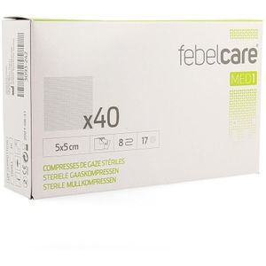 Febelcare Med1 steriele gaaskompressen 5x5cm 40 stuks