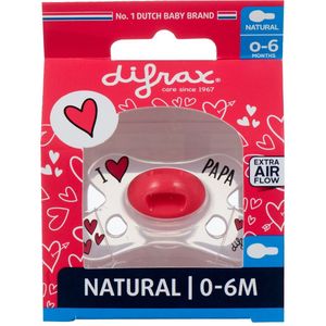 Difrax fopspeen Natural I Love mama 0-6M 1 stuks