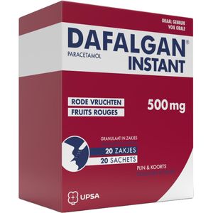 Dafalgan Instant 500mg rode vruchten Zakjes 20 stuks