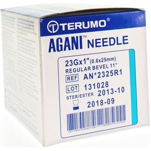 Terumo Agani naalden 23G 1 blauw 100 stuks