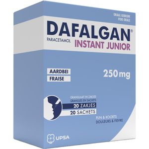 Dafalgan Instant Junior 250mg aardbei Zakjes 20 stuks