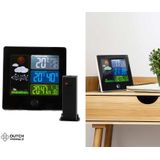 Dutch Originals Weerstation - draadloos - Weerstation met buitensensor - Binnen en Buiten - Zwart