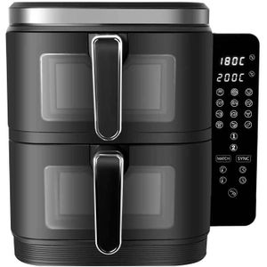 SEVVA - Double Stack Airfryer XXL - Airfryer - Zwart - 2800W - 2x 5,5L