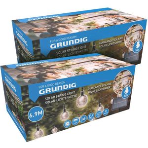 Grundig - MEGPR4860/007 Lichtsnoer - Zonne-energie - 6,9 Meter - 50 LED Bollen
