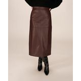 Grace & Mila - SIRENE - Midi-rok - Bordeauxrood - Vegan Leather