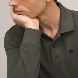 LA REDOUTE COLLECTIONS - Poloshirt - Groen - Biologisch Katoen - Lange Mouwen