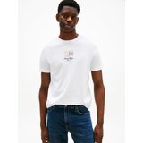 TOMMY HILFIGER - Ithaca - Shirt - Lichtblauw - Ronde Hals - Kwartmouw