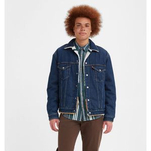 Jeans jacket met voering in sherpa, omkeerbaar, Trucker LEVI'S. Denim materiaal. Maten L. Blauw kleur