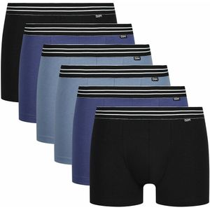Set van 6 effen boxershorts Ecodim DIM. Katoen materiaal. Maten S. Zwart kleur