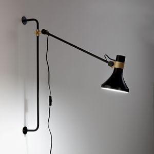 Wandlamp in metaal met verstelbare scharnierarm Jazzy LA REDOUTE INTERIEURS. Metaal materiaal. Maten één maat. Zwart kleur