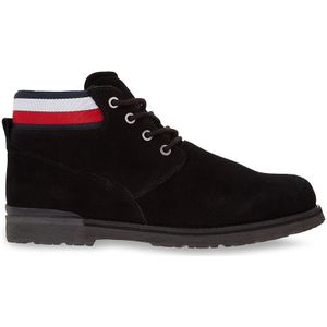 Boots met veters in suède TOMMY HILFIGER. Leer materiaal. Maten 43. Zwart kleur