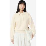 LACOSTE - Sweater - Ecru - Katoen - Lange Mouwen met Polokraag