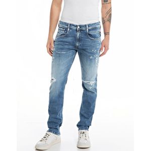 Jeans slim Anbass REPLAY. Katoen materiaal. Maten Maat 28 (US) - Lengte 32. Blauw kleur