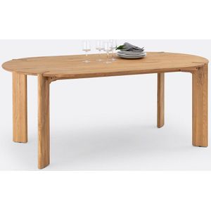 Tafel in massief eik, 6/8 personen, Elmo LA REDOUTE INTERIEURS. Hout materiaal. Maten 8 personen. Kastanje kleur