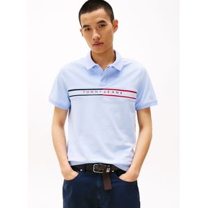 Tommy Jeans - DM0DM20916 - Polo - Blauw - Katoen - Korte Mouwen