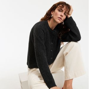 LA REDOUTE COLLECTIONS - Vest - Mêlee Antraciet - Grof Tricot