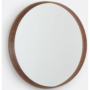 Alaria - Ronde Spiegel - Donker Hout - Ø60 cm - Notenhout