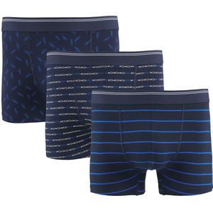 Set van 3 boxershorts LA REDOUTE COLLECTIONS. Katoen materiaal. Maten XXL. Blauw kleur
