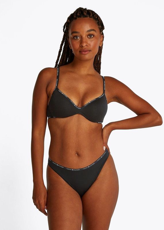 TOMMY HILFIGER - Tanga - Zwart - Microvezel - Set van 3