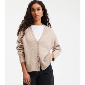 LA REDOUTE COLLECTIONS - Wollen Vest - Mêleebeige - Grof Tricot