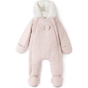 Combi pilotenpakje met vaste kap, winter LA REDOUTE COLLECTIONS. Polyester materiaal. Maten 1 jaar - 74 cm. Roze kleur