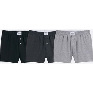 LA REDOUTE COLLECTIONS - Boxershorts - Grijs Mêlee - Bio Katoen - Set van 3