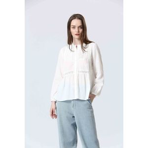 SEE U SOON - Blouse - Ecru - Lange Mouwen - Katoen